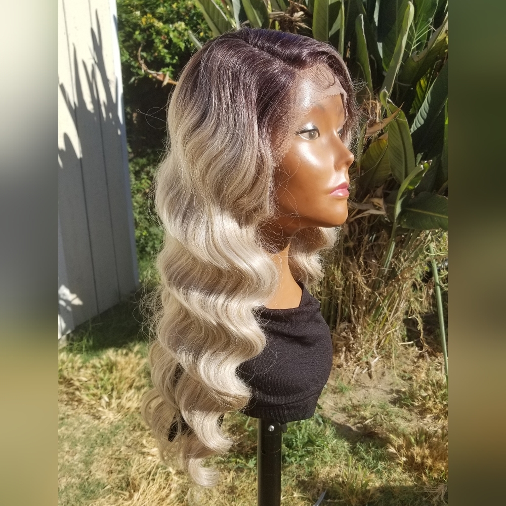 Ash Blonde Hollywood Deep Wave Wig - Picture 2 of 10